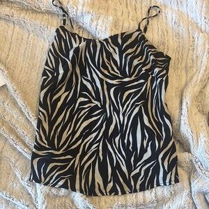 Zebra Print Black and White Women's Top